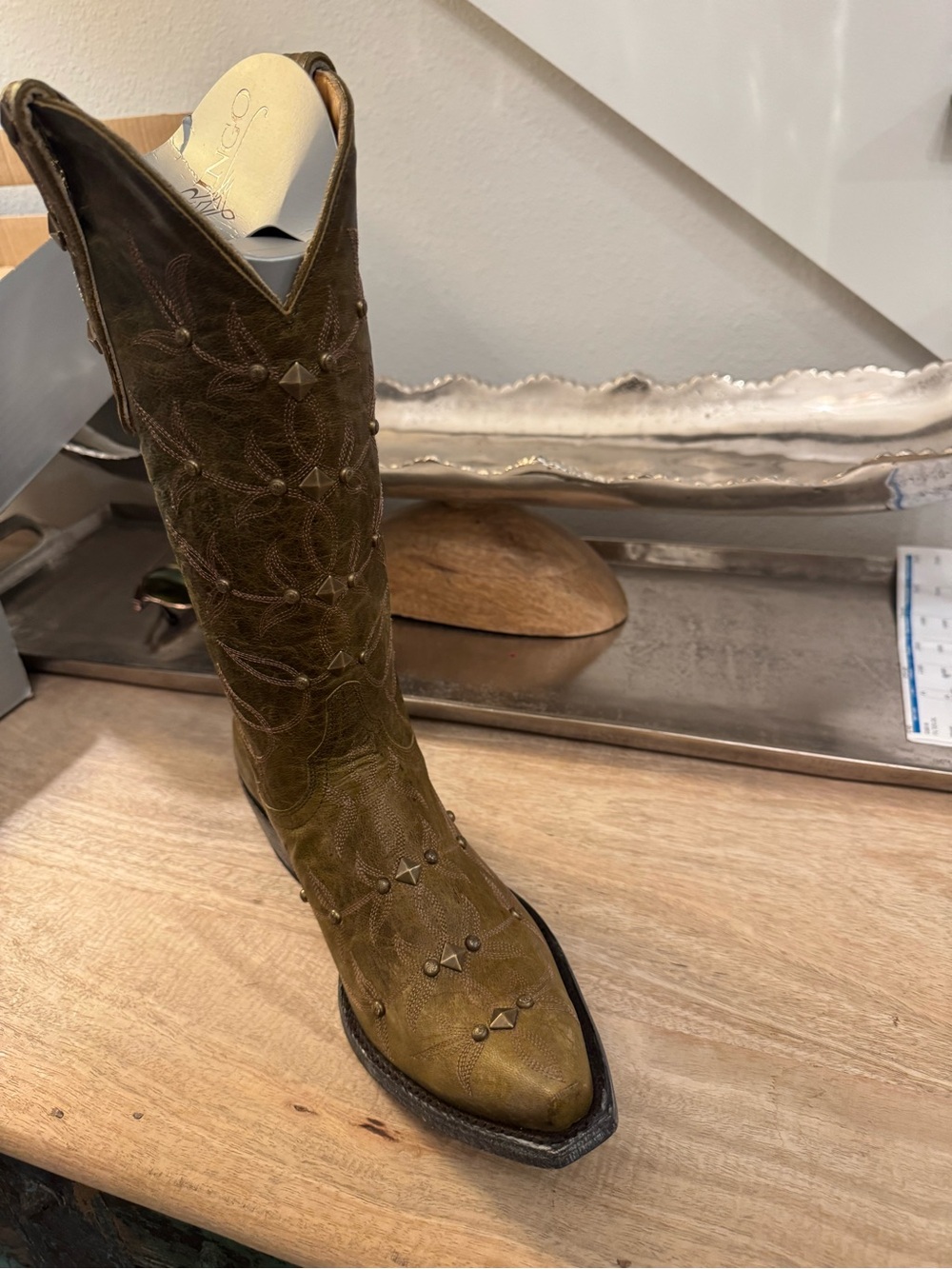 Old Gringo Olive Polostud 13" Cowboy Boots